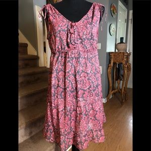 💐American Eagle AEO Semi Sheer Paisley Ruffle Dress